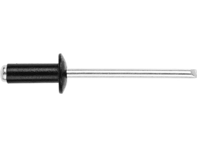 Заклепка вытяжная 4.8х12 мм алюминий/сталь, RAL 9017 (150 шт в пласт. конт.) STARFIX (Цвет транспортно-черный)