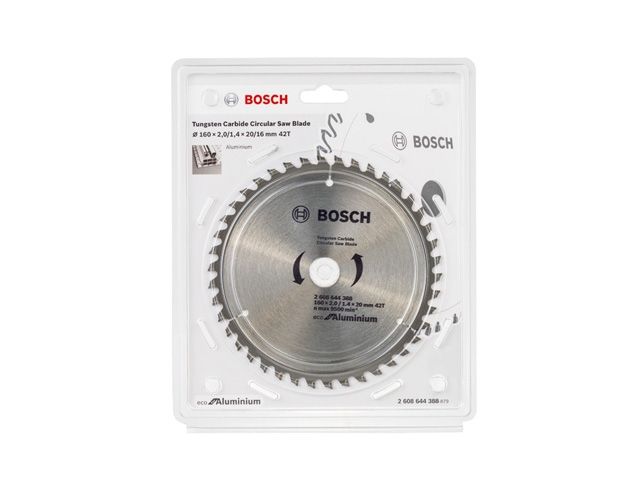 Диск пильный 160х20 мм 42 зуб. универсальный ECO ALUMINIUM BOSCH ( твердоспл. зуб)