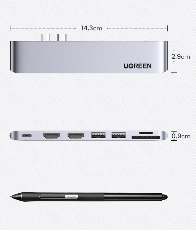 USB-хаб Ugreen CM380-80856 Space Gray (80856)