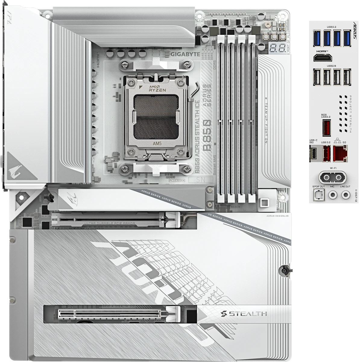 Материнская плата GigaByte B850 Aorus Stealth Ice (rev. 1.0)