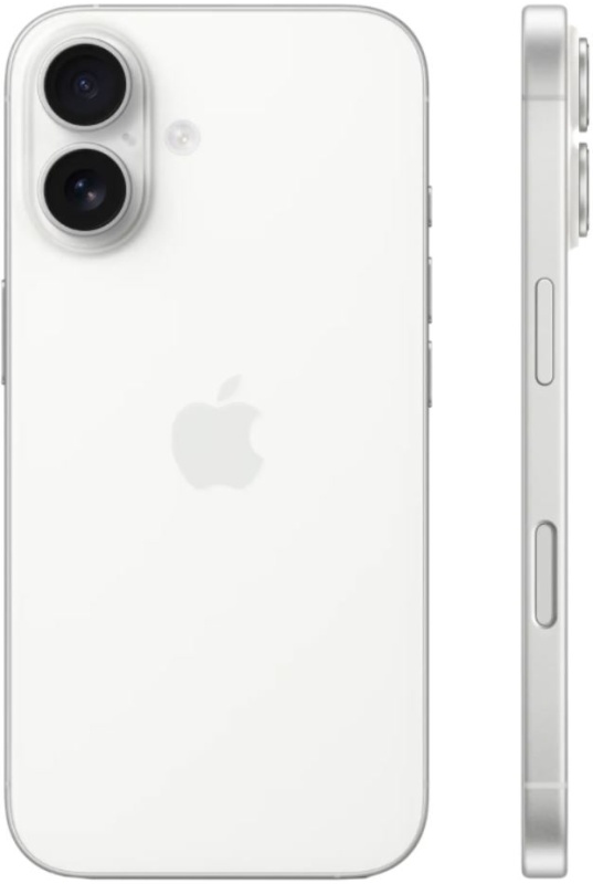 Смартфон Apple iPhone 16 128Gb A3287 белый (MYE93HN/A)