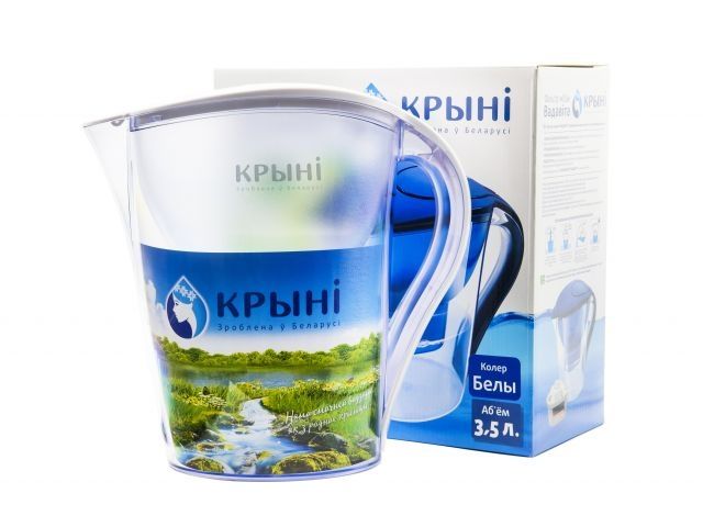 Фильтр-кувшин <Вадавiта>, белый, КРЫНI (Подходят кассеты фильтрующие (фильтры) Brita, Dafi)