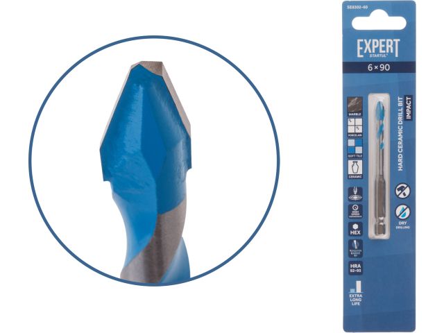 Сверло по керамограниту  6x90 мм EXPERT STARTUL (сухое сверление)