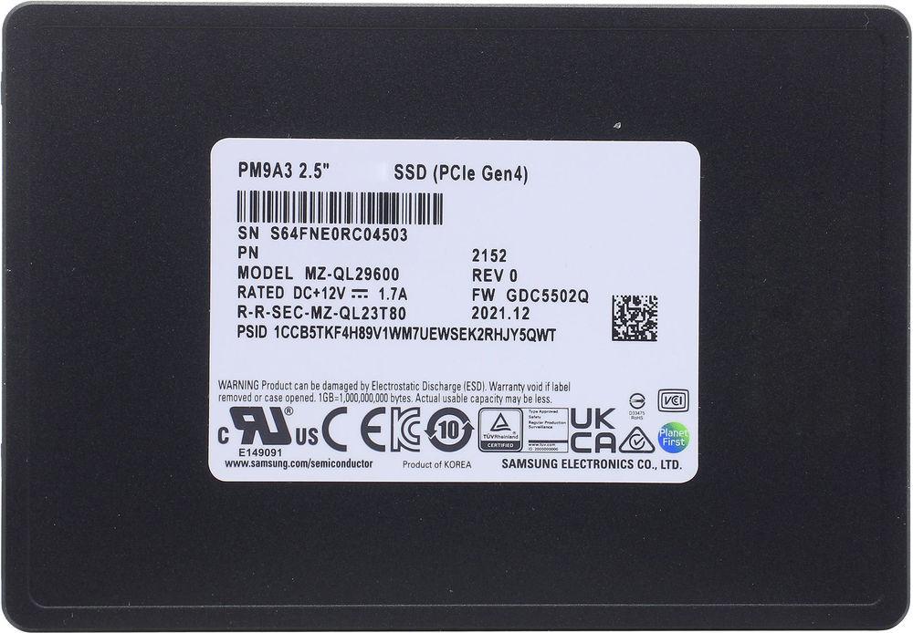 SSD диск Samsung PM9A3 3.84TB (MZQL23T8HCLS-00A07)