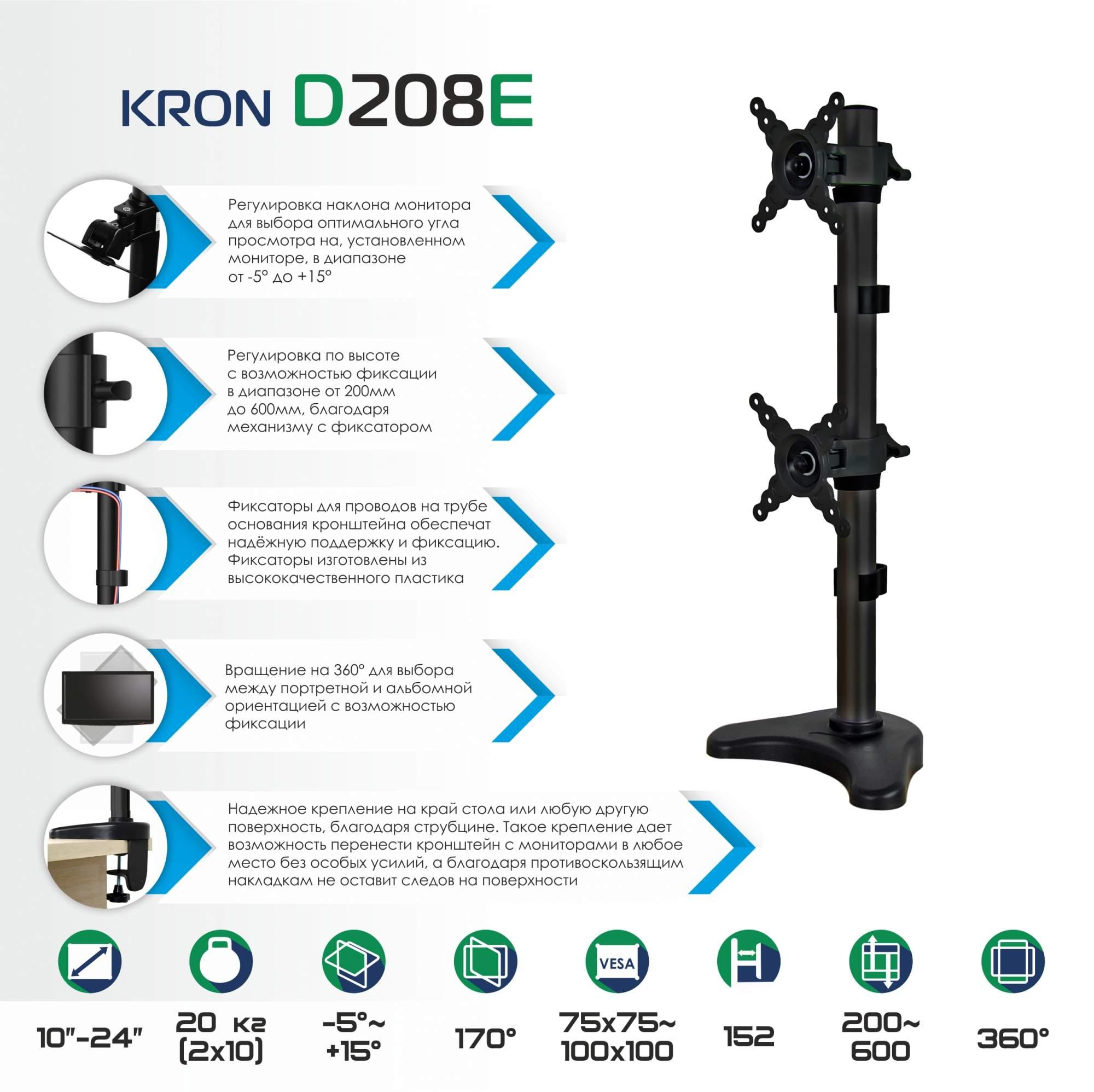 Кронштейн OnKron D208E Black