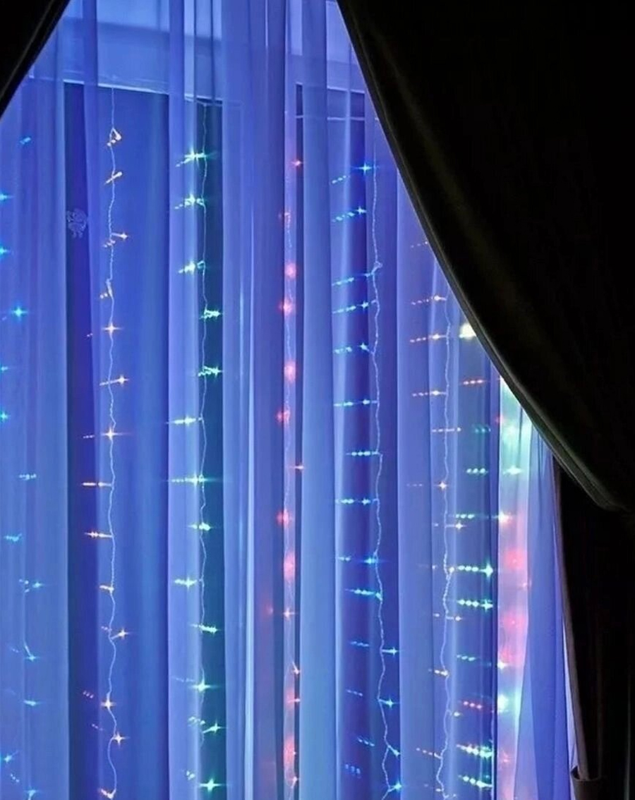 Светодиодная гирлянда ULED Дождь ULED-WF-1200-220V-(W-F-WW/WW)