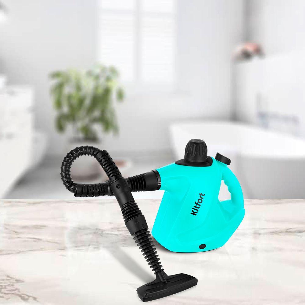 Пароочиститель Kitfort КТ-9138-2 черный/зеленый