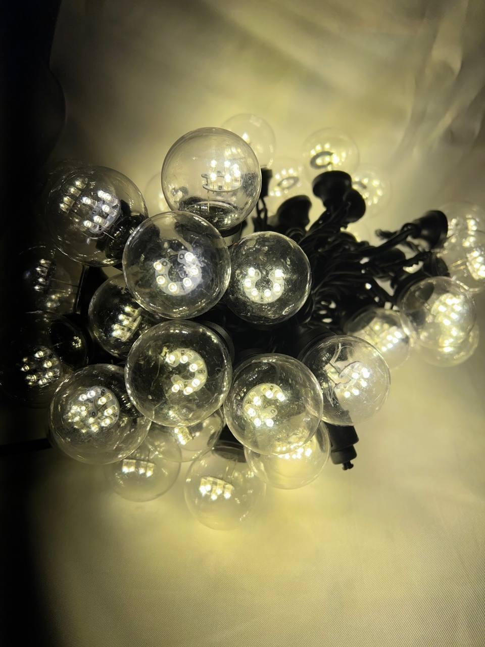 Светодиодная гирлянда ULED Шарики ULED-BL-50-220V-(B-WW)