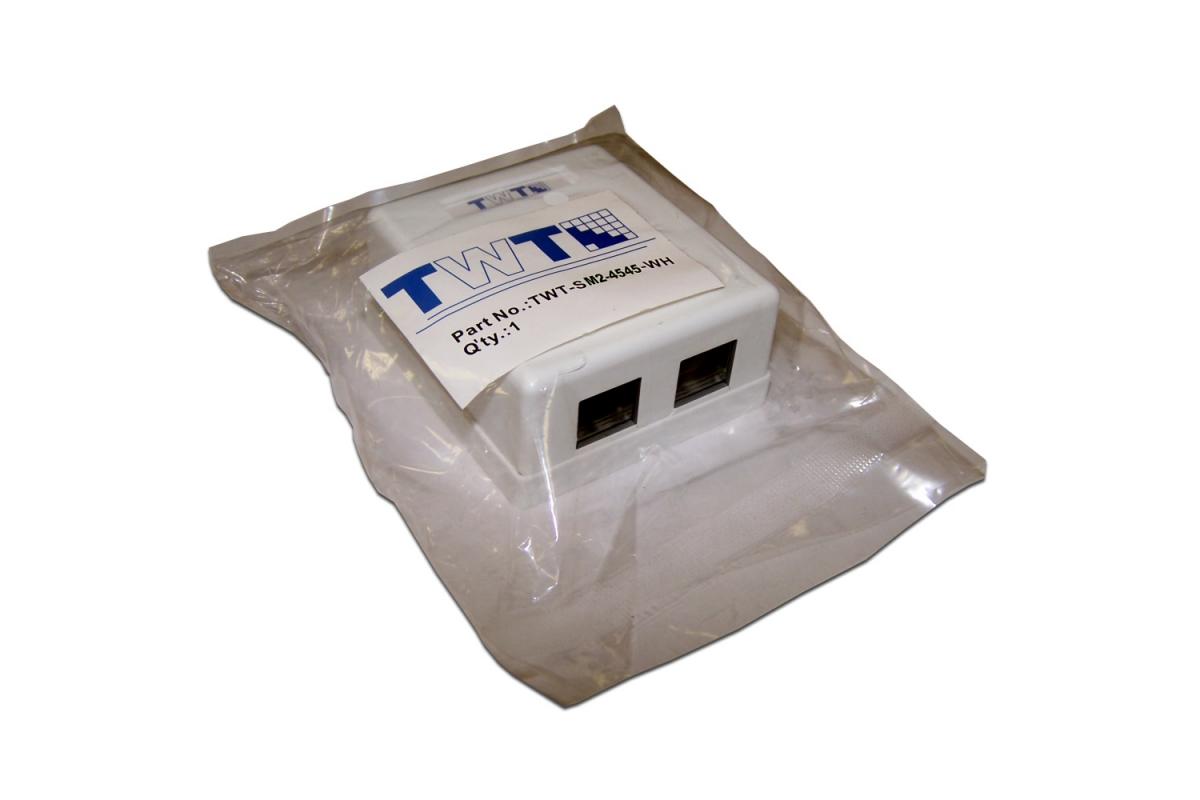 Розетка компьютерная TWT TWT-SM2-4545-WH (44631)