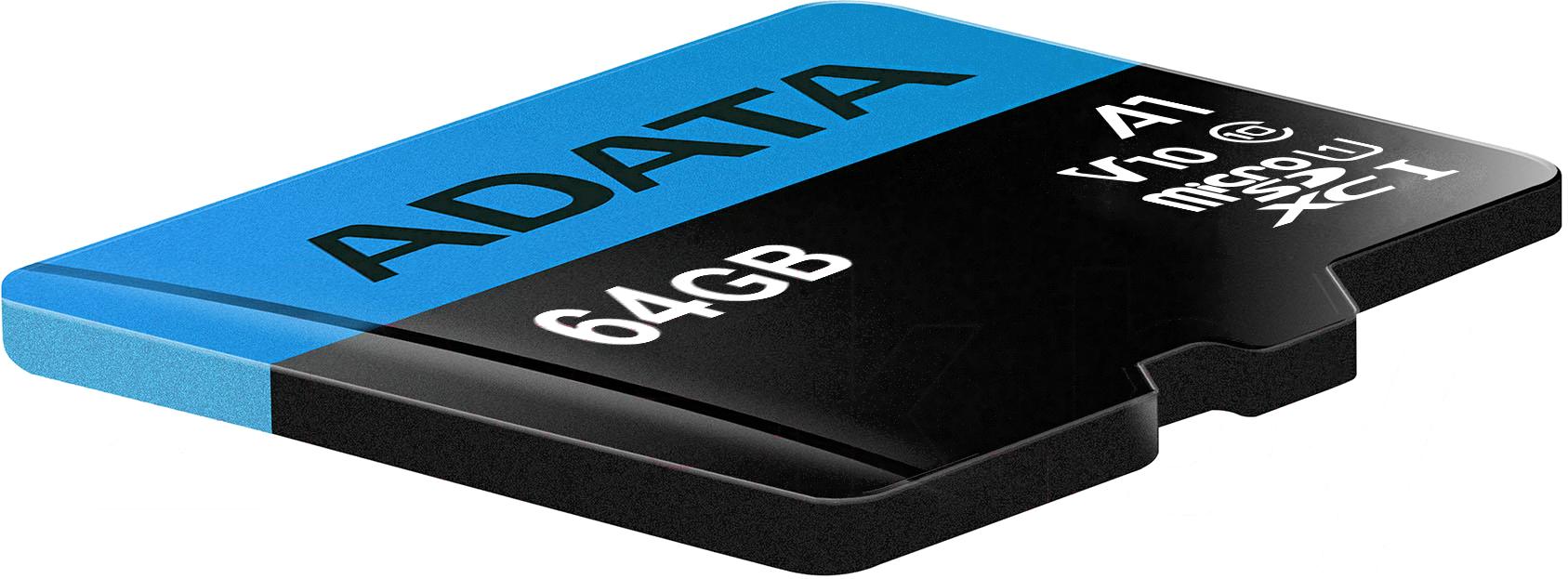 Карта памяти A-Data Premier microSDXC 64GB с адаптером (AUSDX64GUICL10A1-RA1)