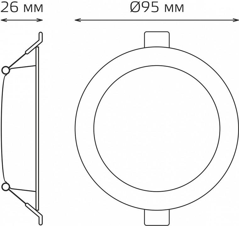 Точечный светильник Gauss Elementary Downlight белый (9100420205T)