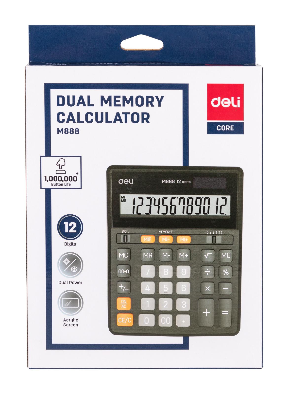 Калькулятор Deli EM888 черный