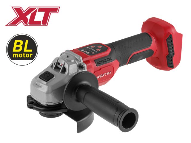 Аккум. углошлифмашина WORTEX CAG 1812-2 SE в кор. XLT SOLO БЕСЩЕТ., 18 В, 125 мм, 3000-8500 об/мин (бесщ. двиг., 6ти ступ. рег. об., вкл/выкл на панел