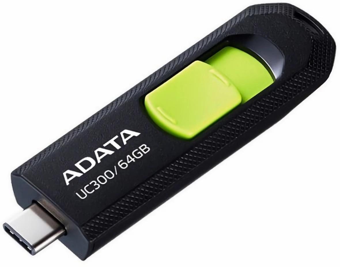 USB Flash-накопитель A-Data ACHO-UC300-64G-RBK/GN 64Gb черный/зеленый
