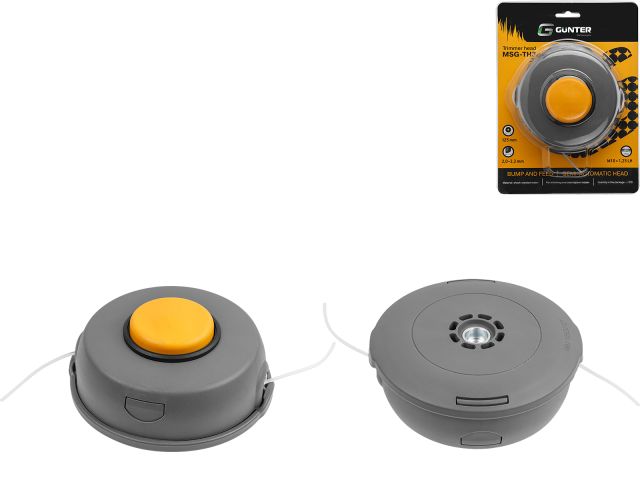 Головка триммерная GUNTER MSG-TH3 леска ф 2.4 мм полуавт., блистер (леска до 3.3 мм, ф125 мм, лев. резьба М10х1.25 "мама")