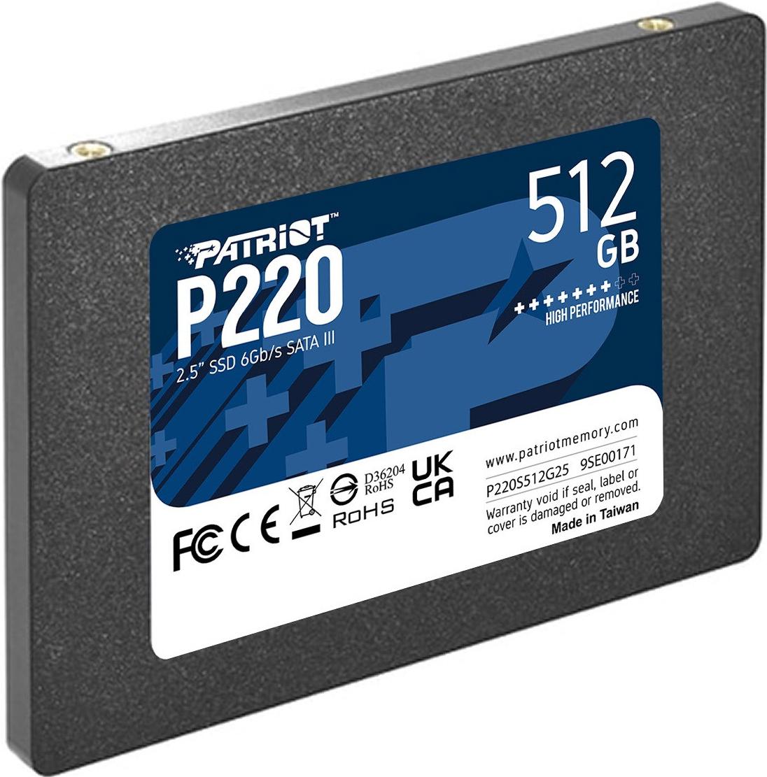 SSD диск Patriot SATA III 512Gb (P220S512G25)