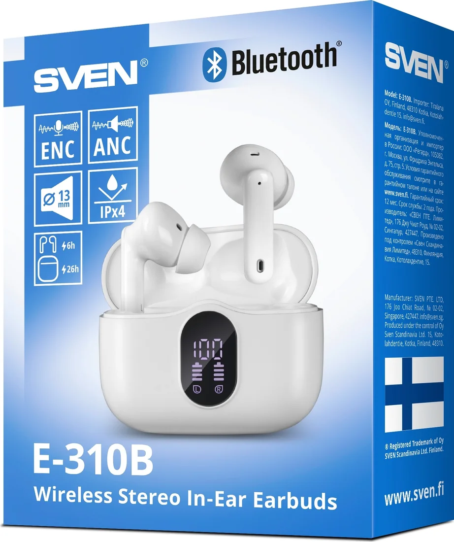 Наушники Sven E-310B белый (SV-022624)