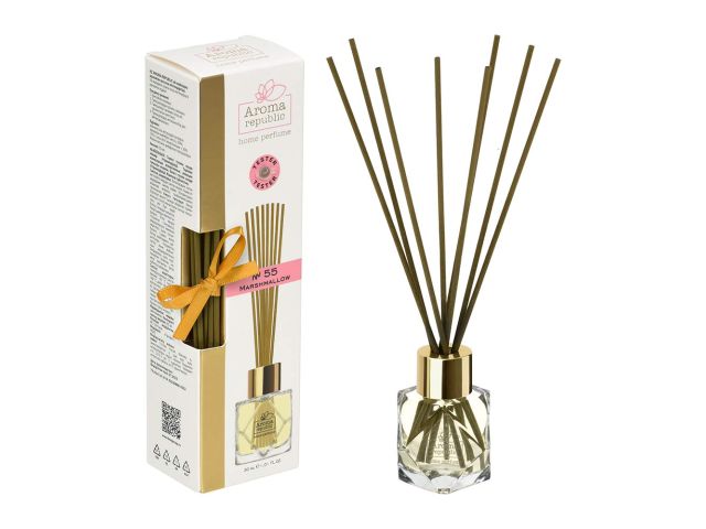 Ароматический диффузор в стеклянном флаконе, 30 мл,"№55 Marshmallow", AROMA REPUBLIC