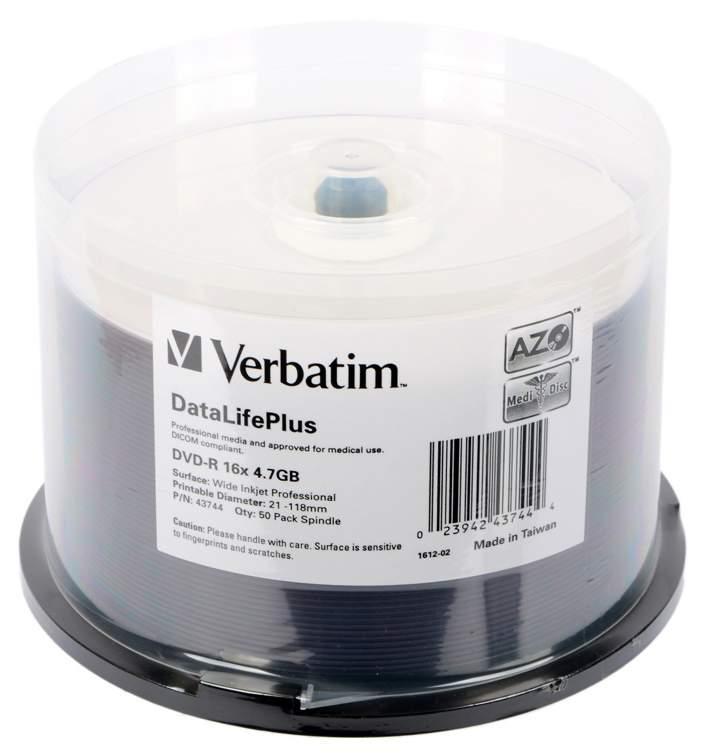 DVD-R диск Verbatim Wide Inkjet Printable (43744)