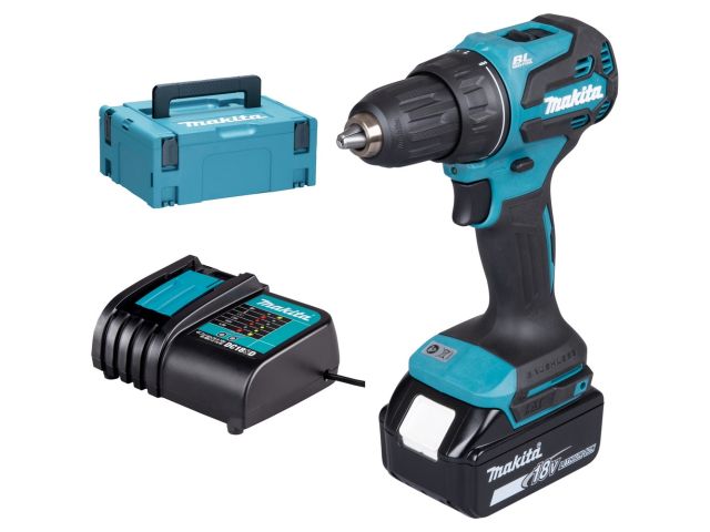 Аккум. дрель-шуруповерт MAKITA LXT DDF490SF1J в чем. (18.0 В, 1 акк., 3.0 А/ч Li-Ion, ЗУ, 2 скор., 50 Нм, ЗУ, чем. Makpac 2)