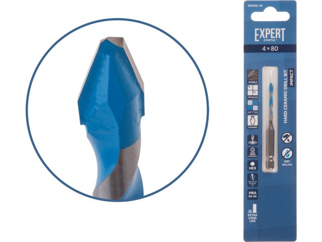 Сверло по керамограниту  4x80 мм EXPERT STARTUL (сухое сверление)