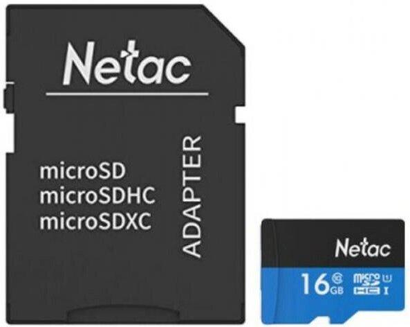 Карта памяти Netac P500 Standard 16GB с адаптером (NT02P500STN-016G-R)