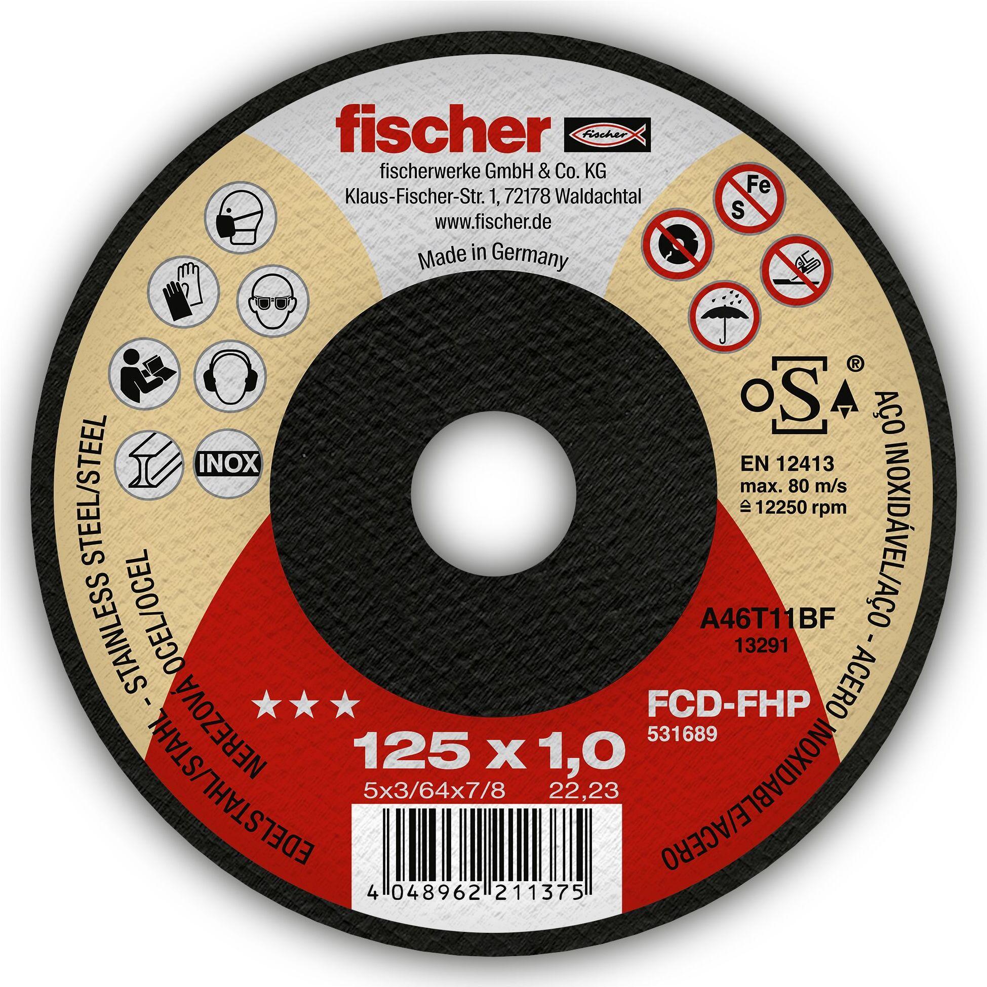 Диск отрезной Fischer FCD-FHP 125x1x22.23 Inox (531689)