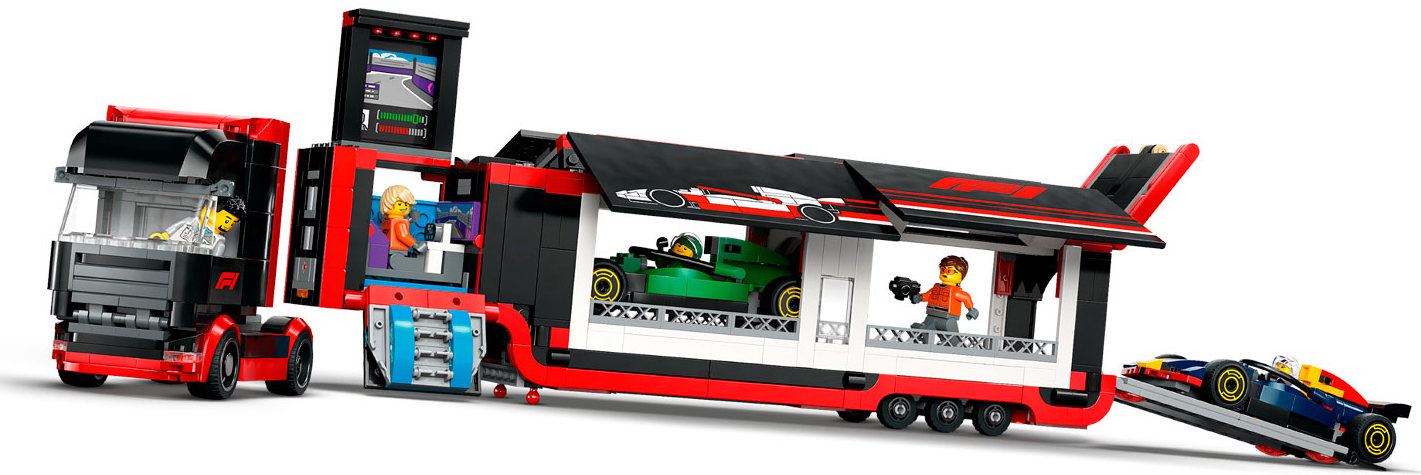 Конструктор Lego City Грузовик F1 с болидами F1 RB20 и AMR24 (60445)
