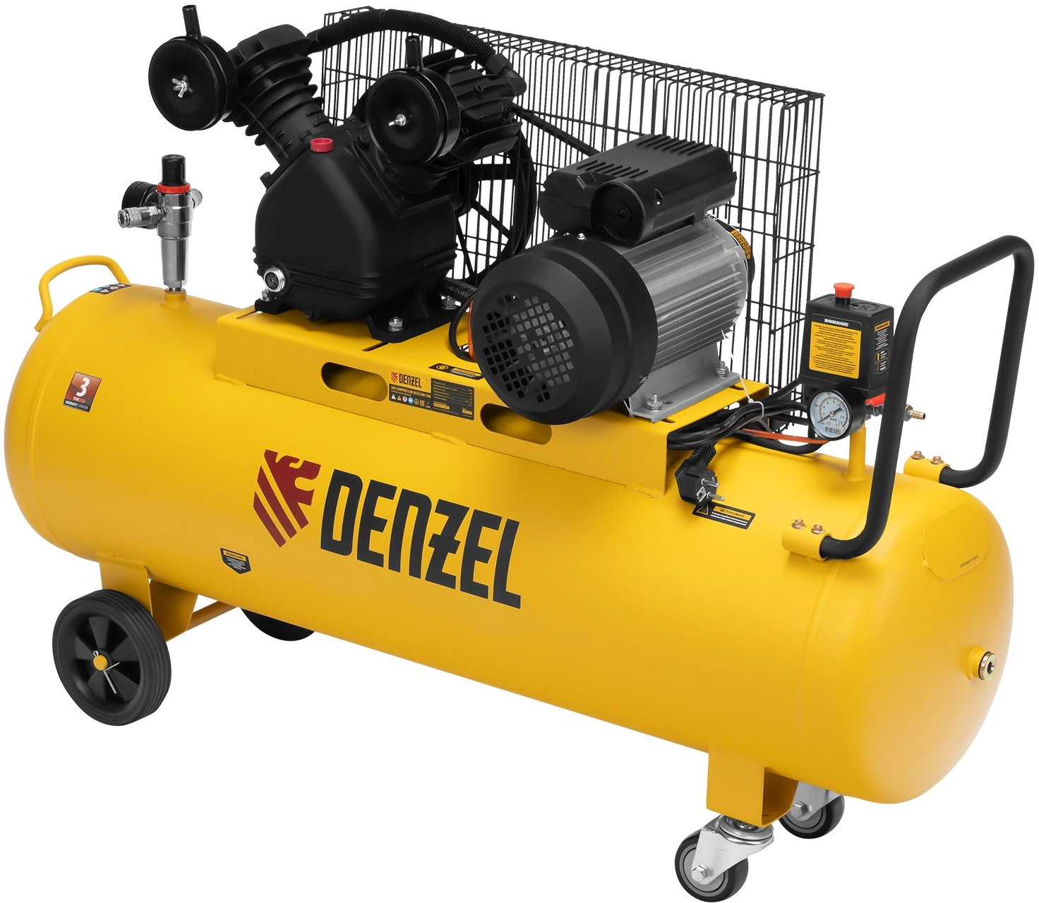 Компрессор Denzel BCV2300/100 желтый/черный (58111)