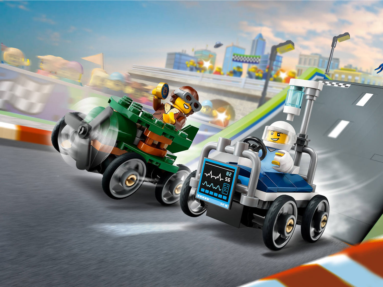 Конструктор Lego City Гоночный набор: Самолет против больничной койки (60459)