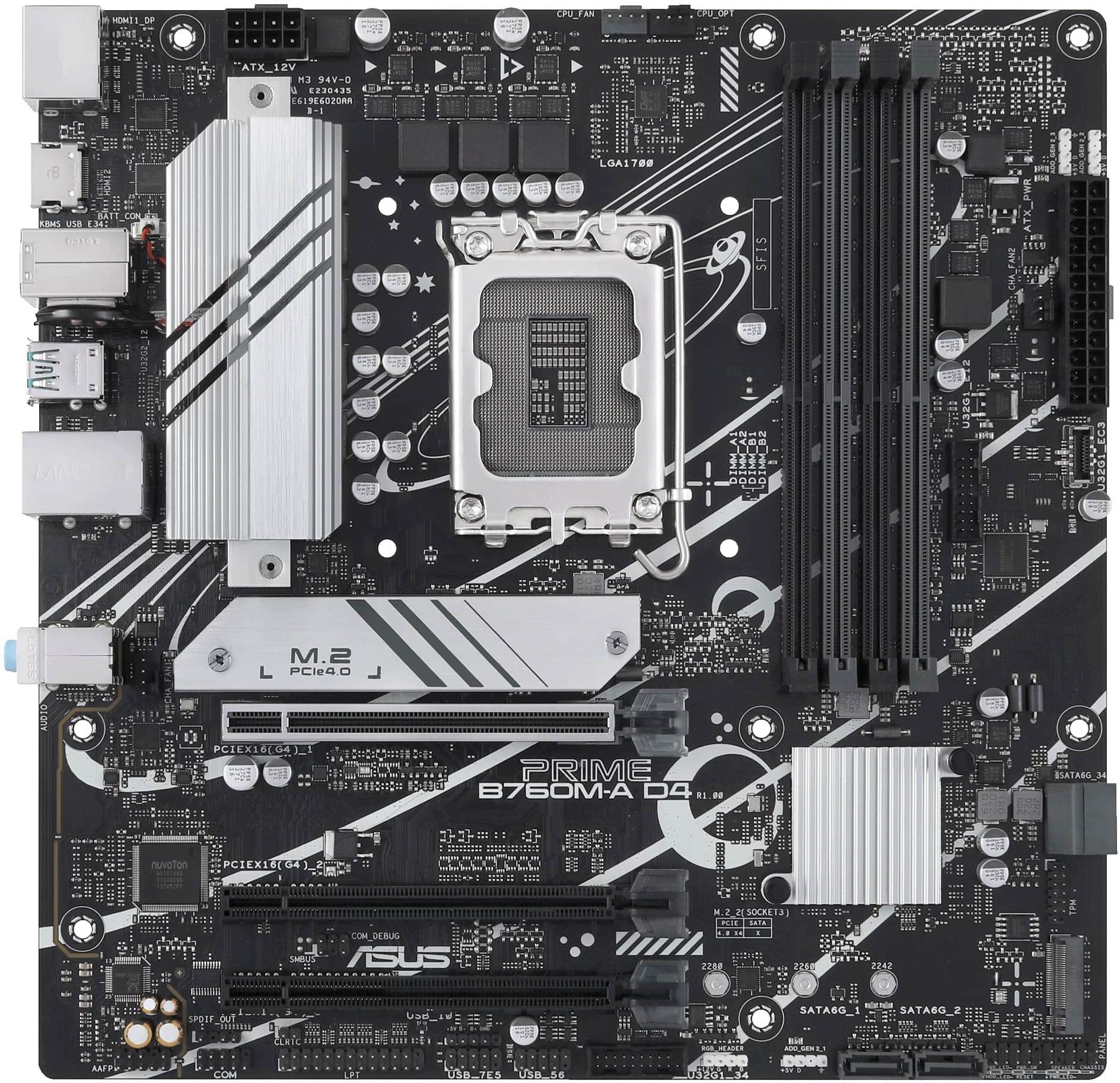 Материнская плата ASUS Prime B760M-A D4-CSM (90MB1D00-M1EAYC)