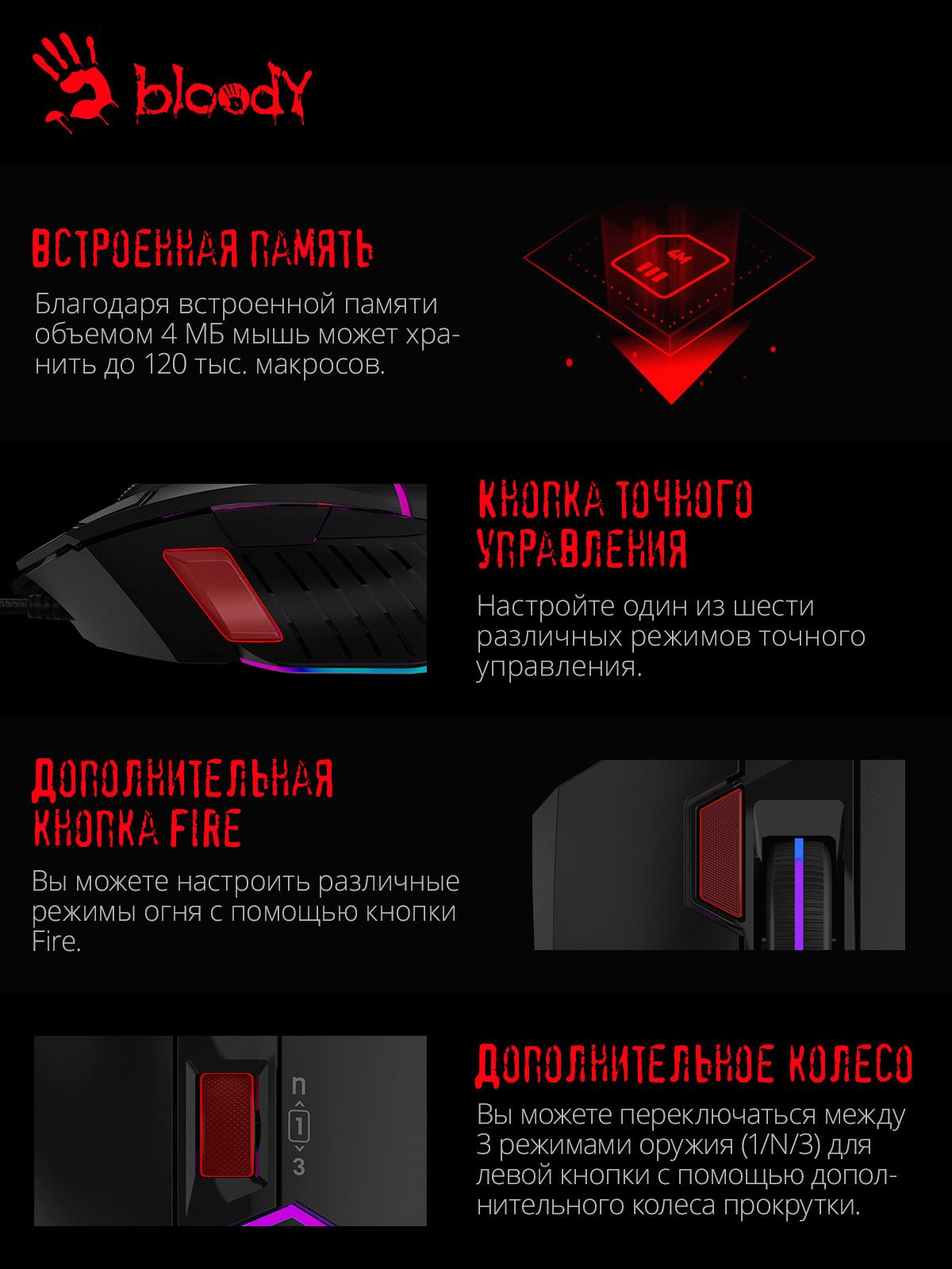 Мышь A4Tech Bloody W95 Max черный