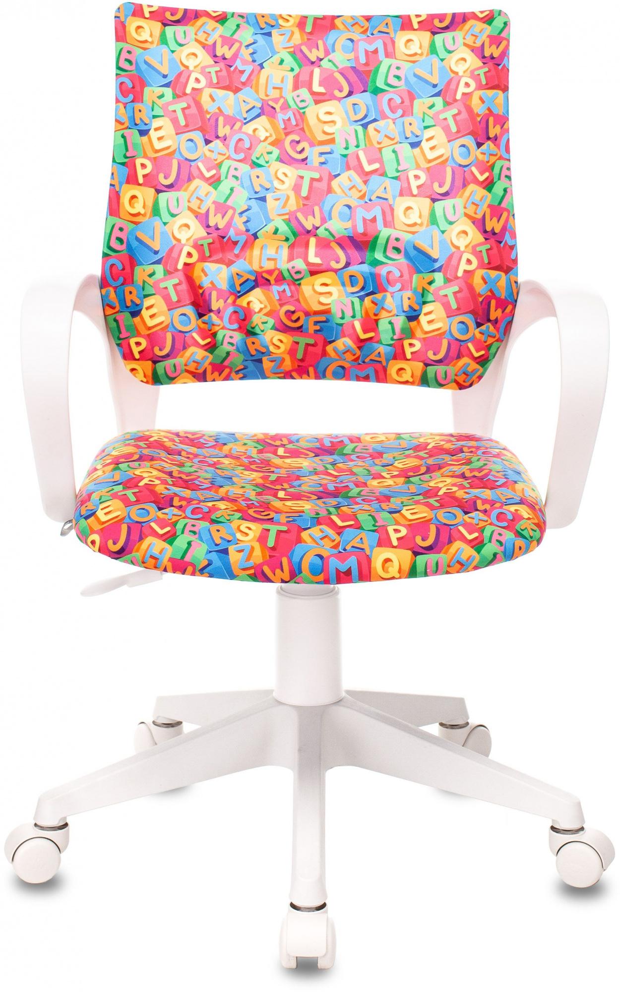 Кресло детское Бюрократ Burokids 1 W мультиколор алфавит пластик белый (BUROKIDS 1 W-ALPHAB)