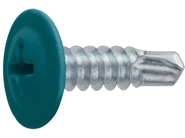 Саморез 4.2х16 мм с прессшайбой, цинк, со сверлом, RAL 5021 (150 шт в пласт. конт.) STARFIX ( цвет водная синь)