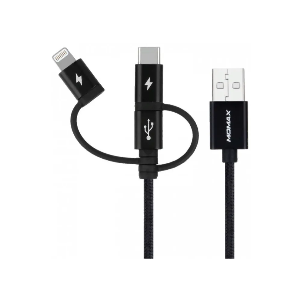 Кабель Momax OneLink 3-in-1 DX1D 1м Black