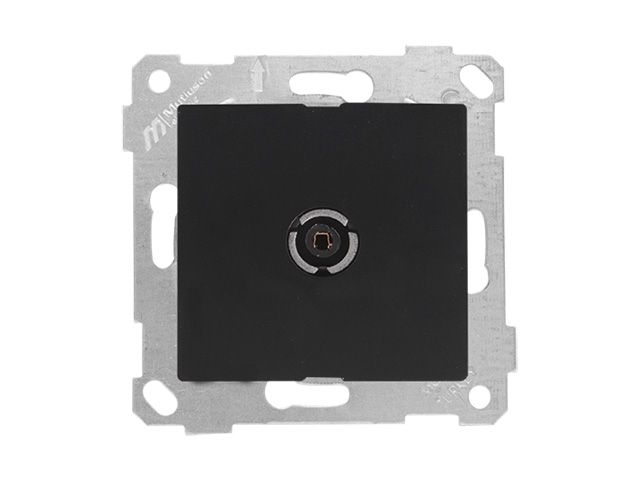 Розетка телевиз. 1-ая (скрытая, без рамки, с/з, 11dB, переходная) черная, RITA, MUTLUSAN
