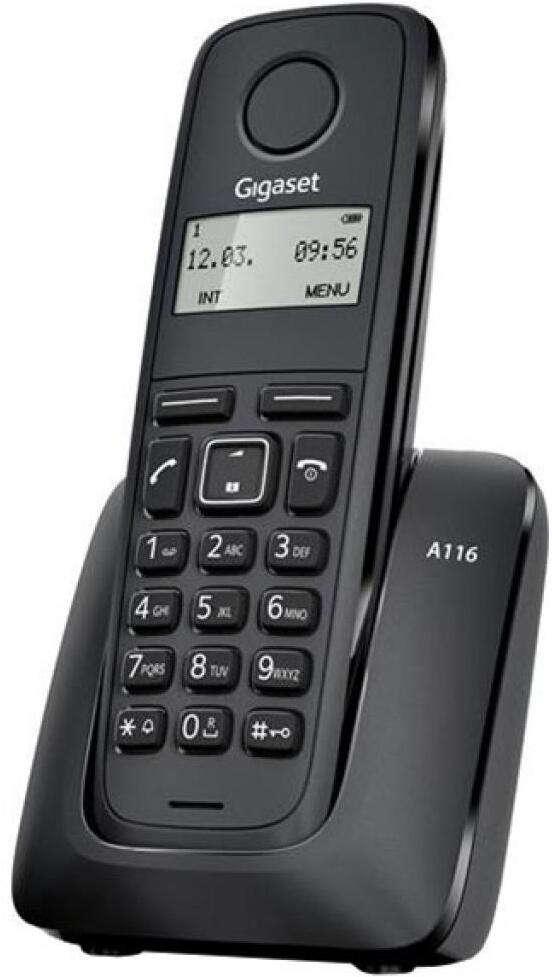 Радиотелефон DECT Gigaset A116 черный (S30852-H2801-S301)
