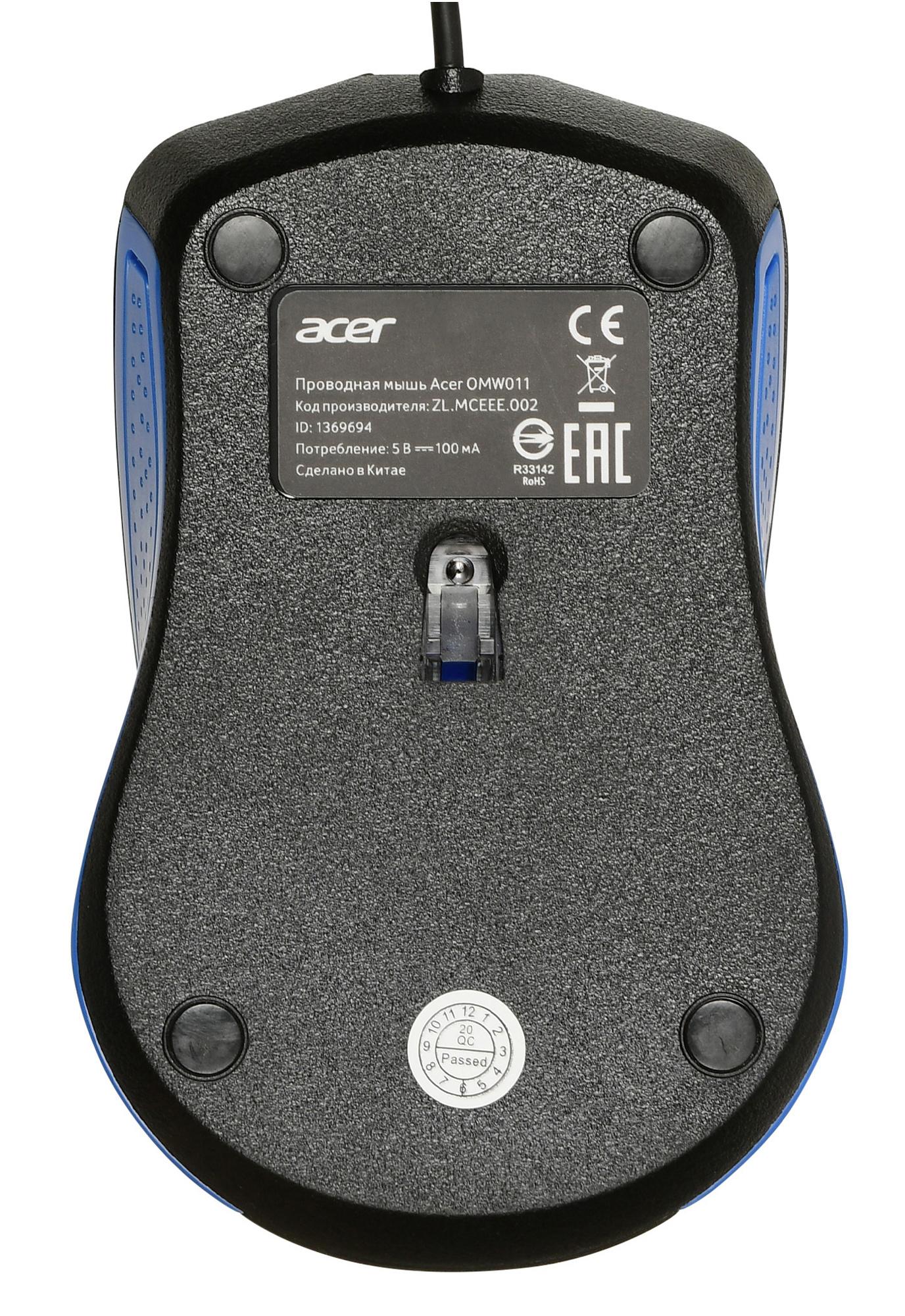 Мышь Acer OMW011 черный/синий (ZL.MCEEE.002)