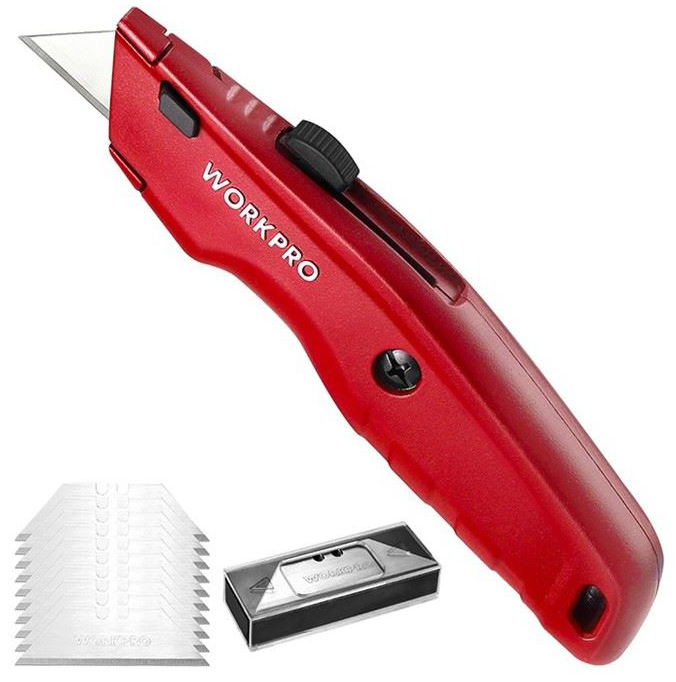 Нож строительный WorkPro WP213017 красный