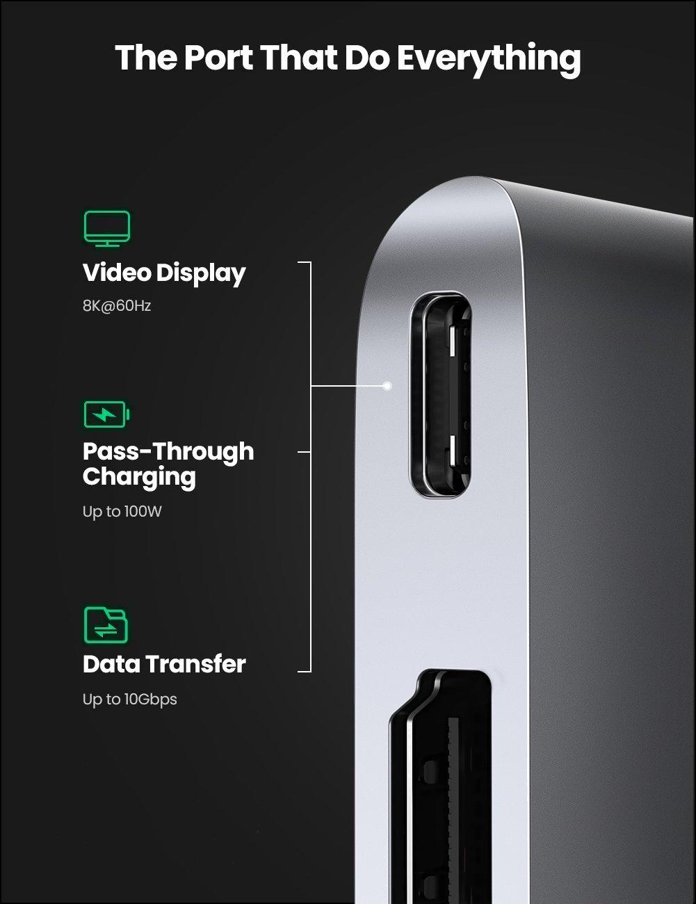 USB-хаб Ugreen CM380-80856 Space Gray (80856)