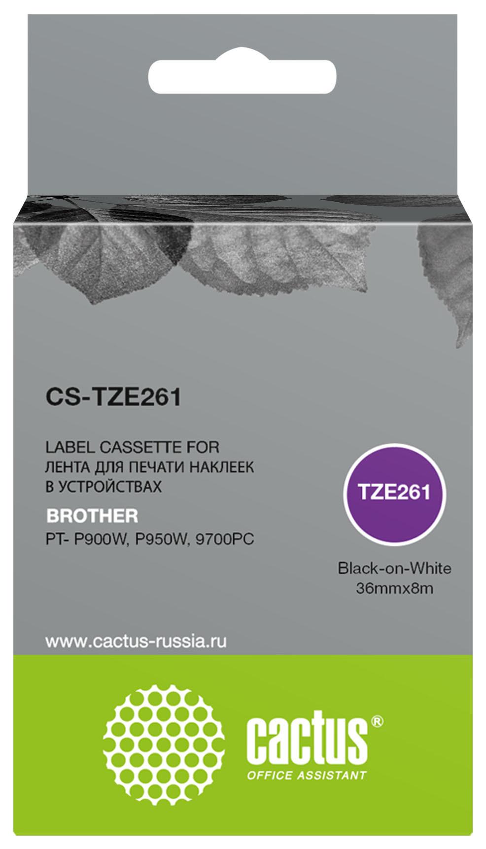 Картридж ленточный Cactus CS-TZE261 черный