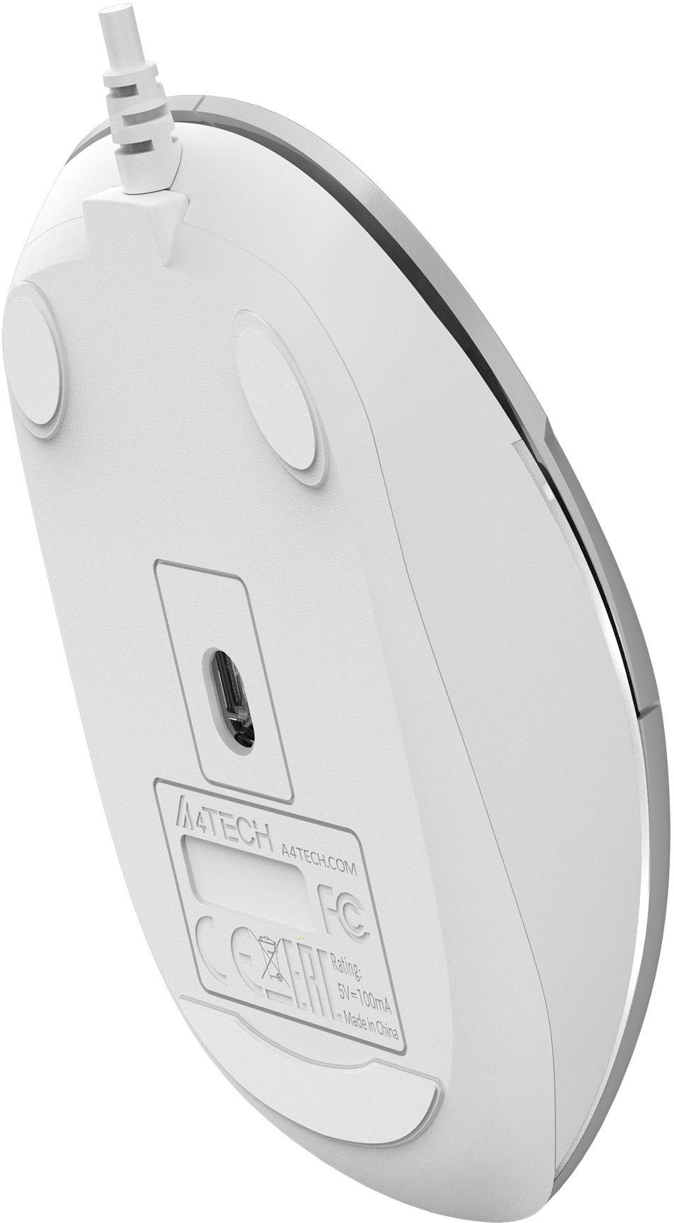 Мышь A4Tech Fstyler FM26S серебристый/белый/Icy White