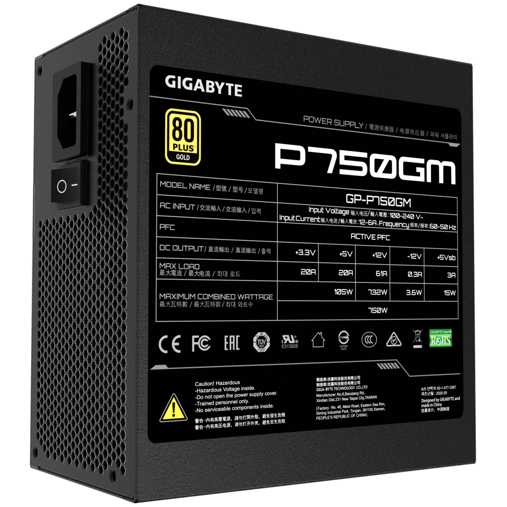 Блок питания GigaByte GP-P750GM 80+ (28200-P750G-1EUR)