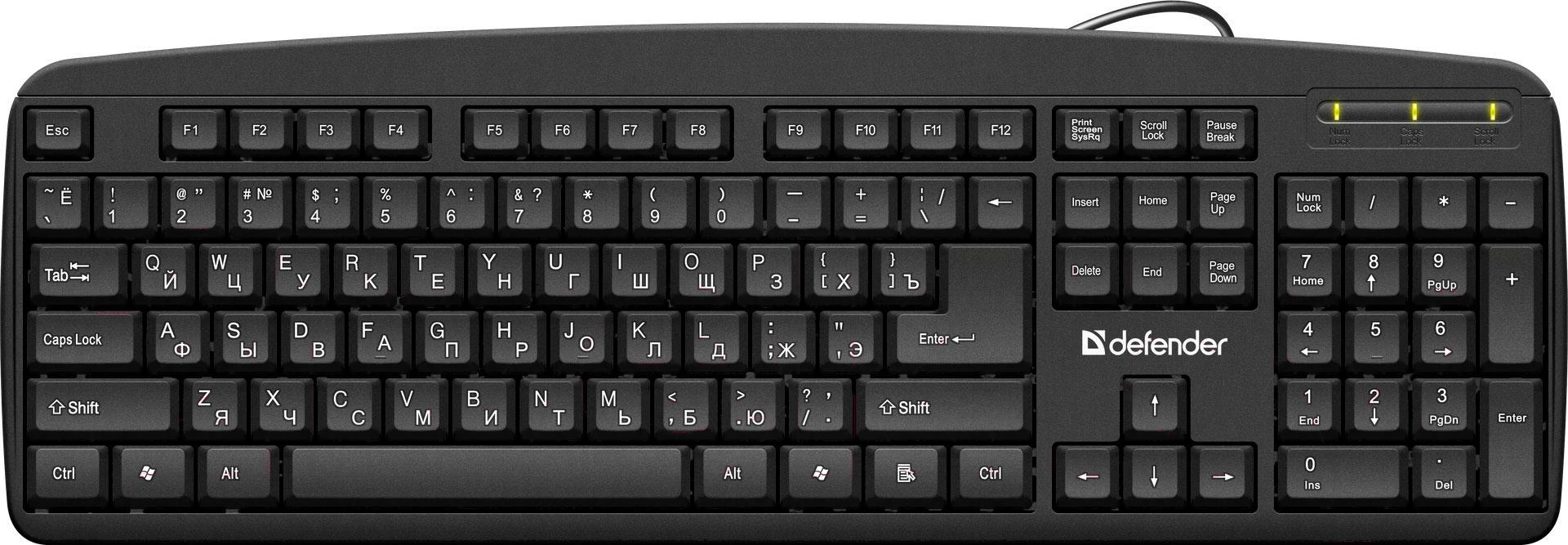 Клавиатура Defender Office HB-910 RU Black (45910)