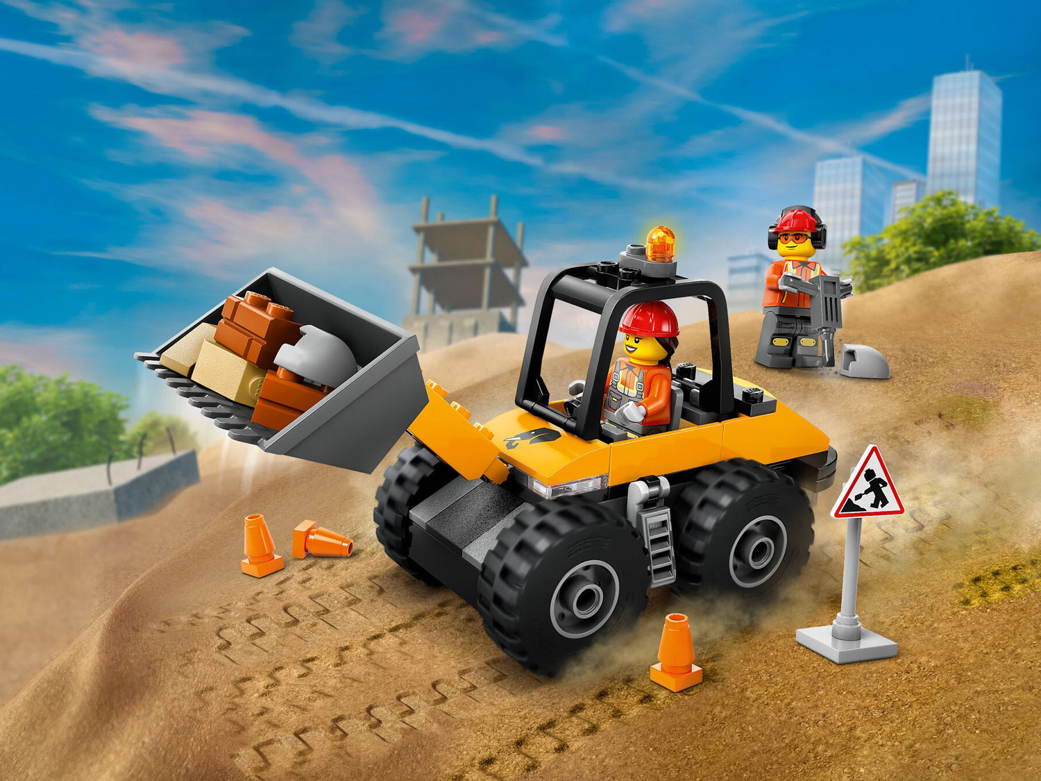 Конструктор Lego City Строительный колесный погрузчик желтый (60450)