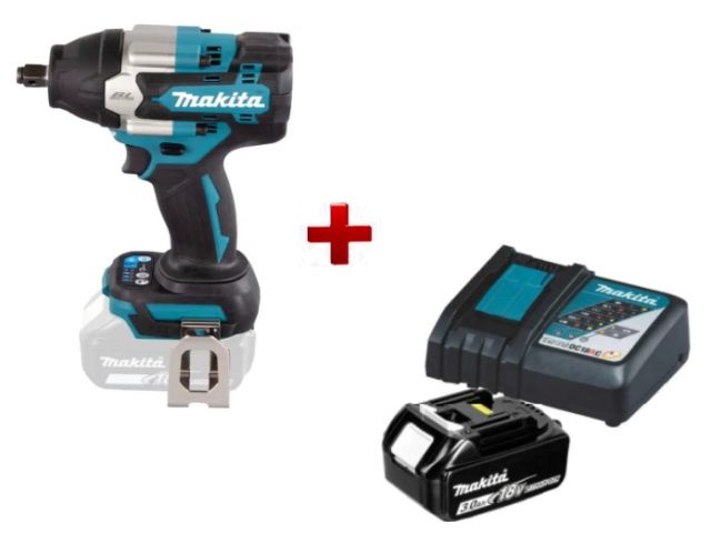 Аккум. ударный гайковерт MAKITA DTW700Z в кор. + АКЦИЯ АКБ BL1830 и ЗУ DC18RC за 50% (18.0 В, Li-Ion, посадочн. квадрат 1/2 ", 700 Нм, вес 1.2 кг + АК