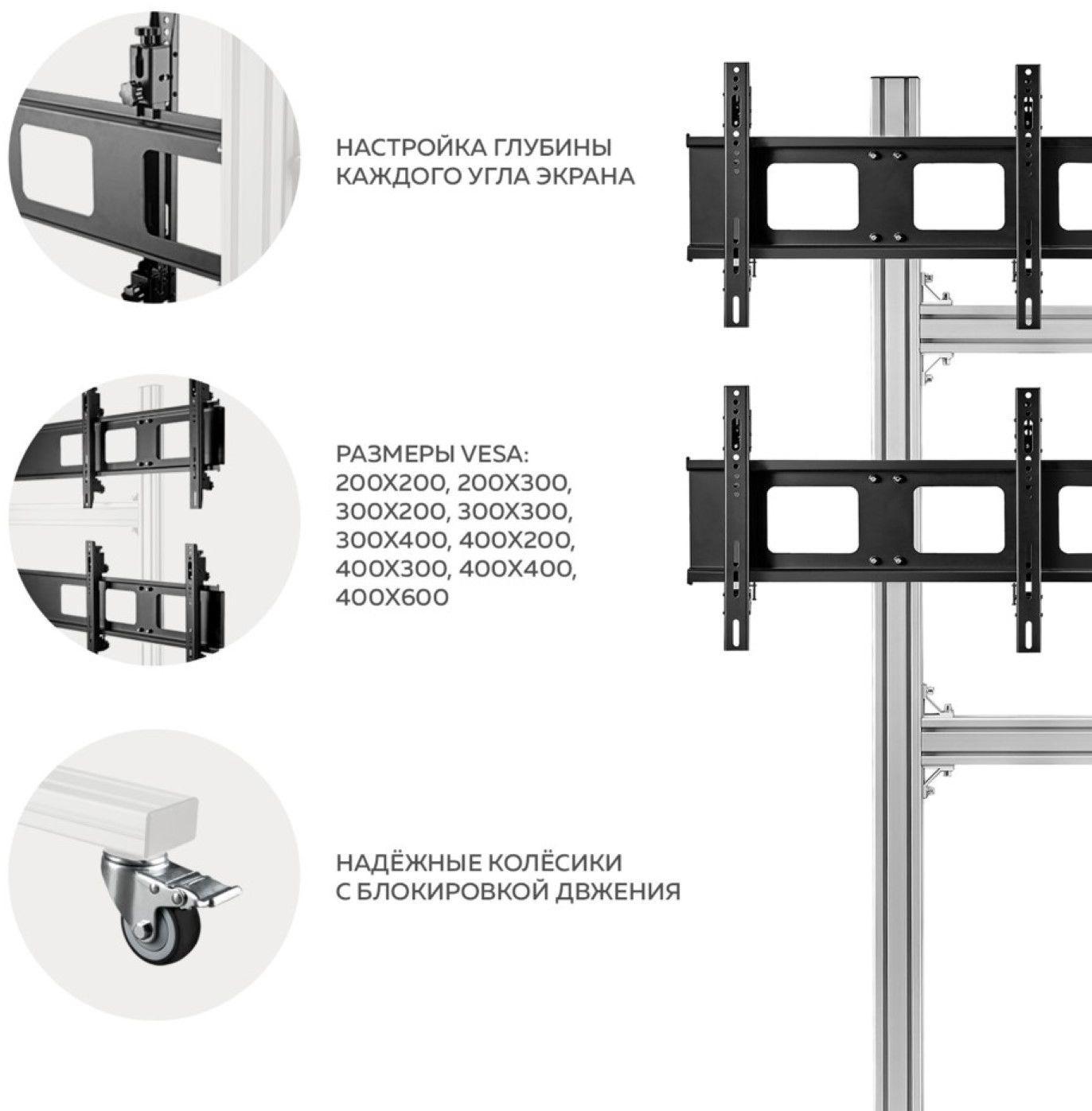 Кронштейн-стойка Onkron FSPRO2L-22 черный