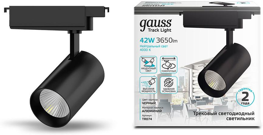 Трековый светильник Gauss TR074 черный