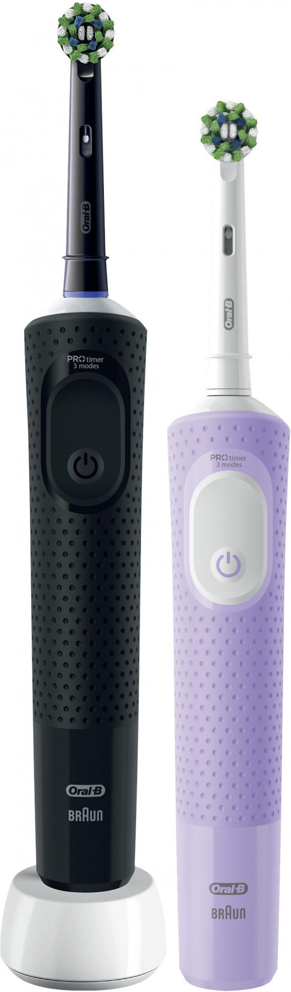 Набор электрических зубных щеток Oral-B Vitality Pro черный/лиловый (80368953)