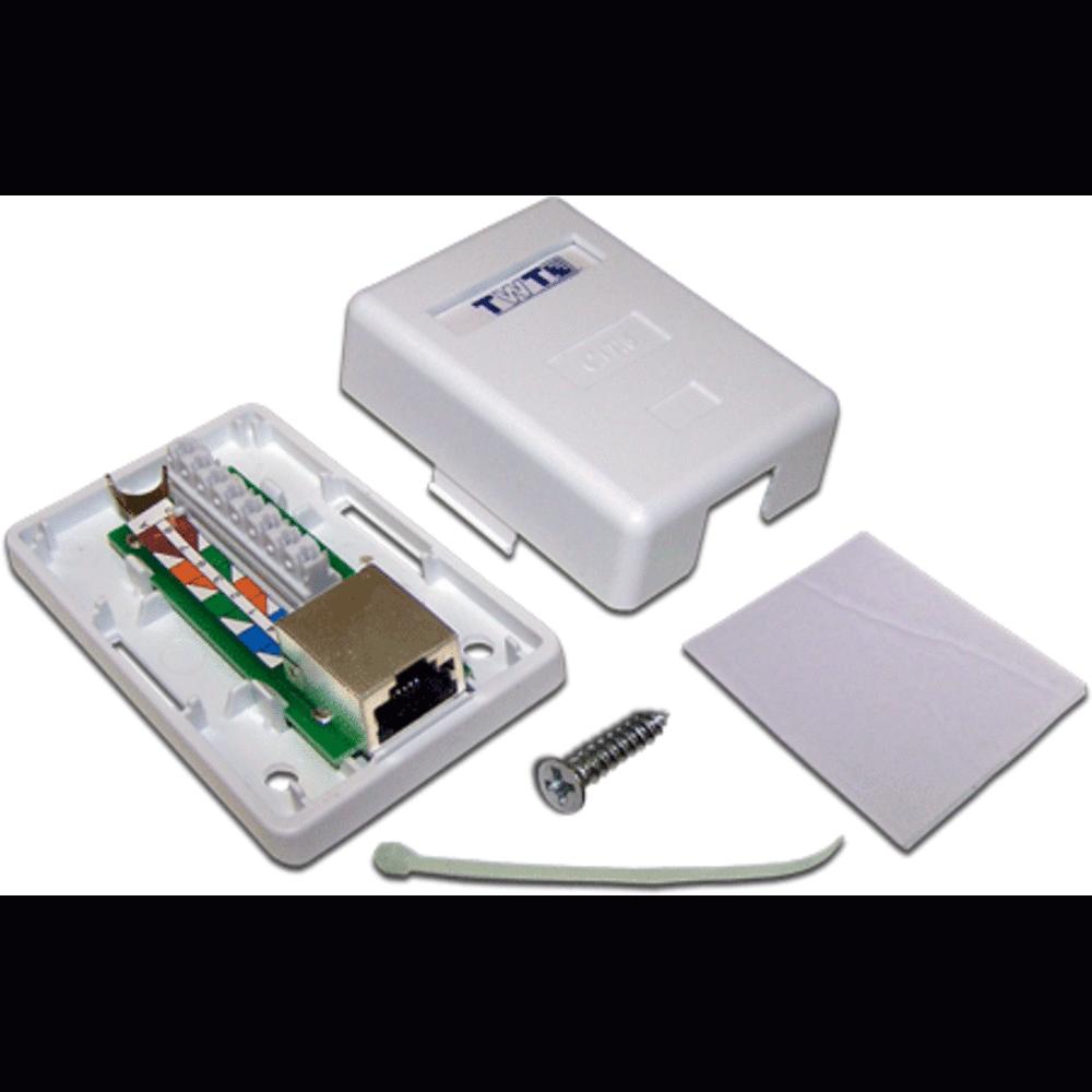 Розетка TWT TWT-SM1-45-WH настенная 1 порт RJ-45 категории 5е. UTP. белая
